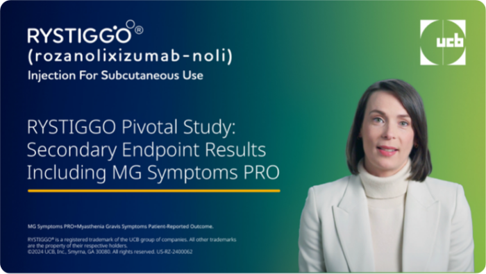 RYSTIGGO Pivotal Study: Secondary Endpoint Results Including MG Symptoms PRO